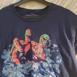 Vibrant Blue Short Sleeve Tee with Bold Graphic